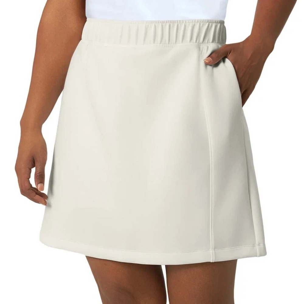 Mondetta Womens White High Rise Pull-On Walking Skort Size Large Athleisure
